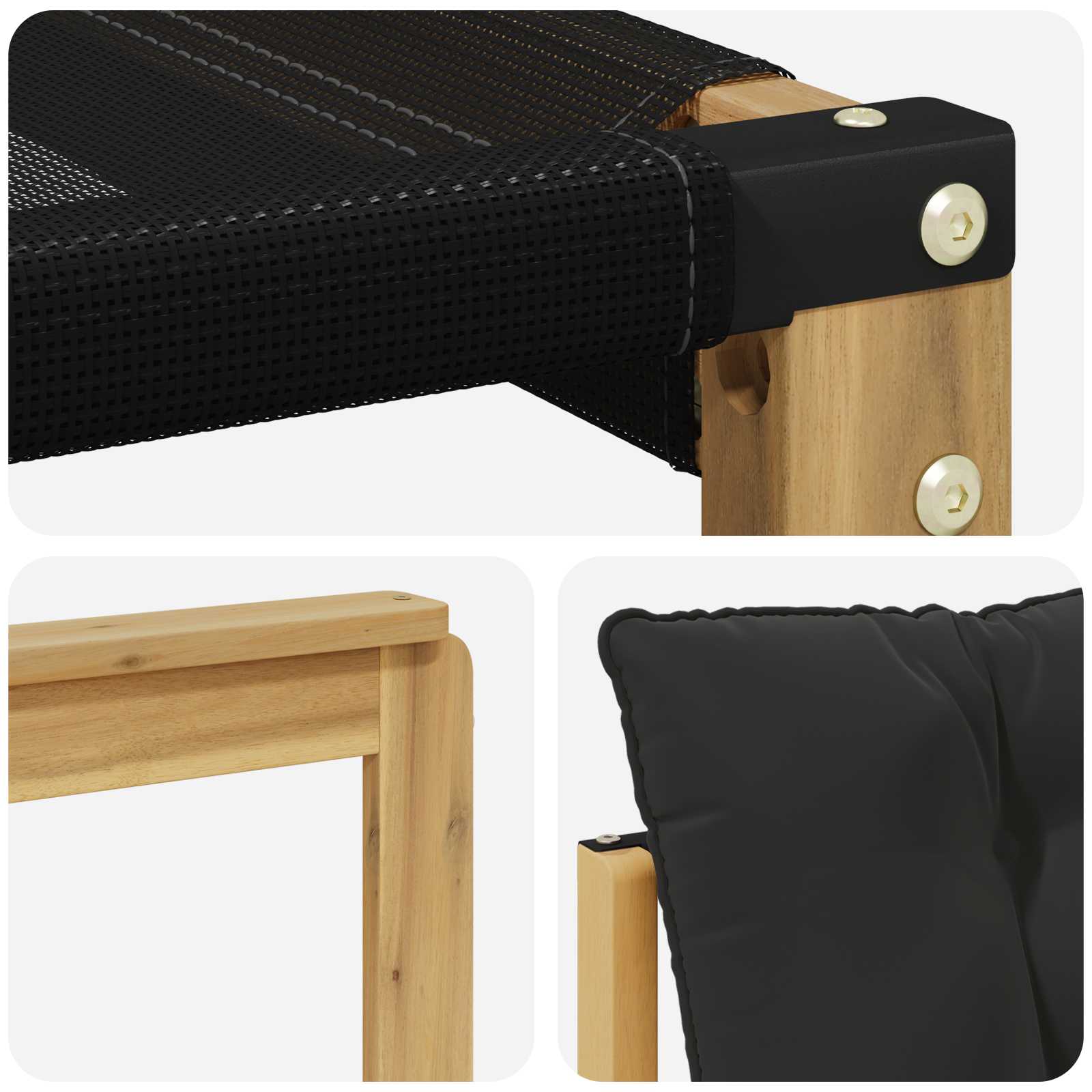 Set vanjskih sofa s jastukom 10 pcs Bijela i crna