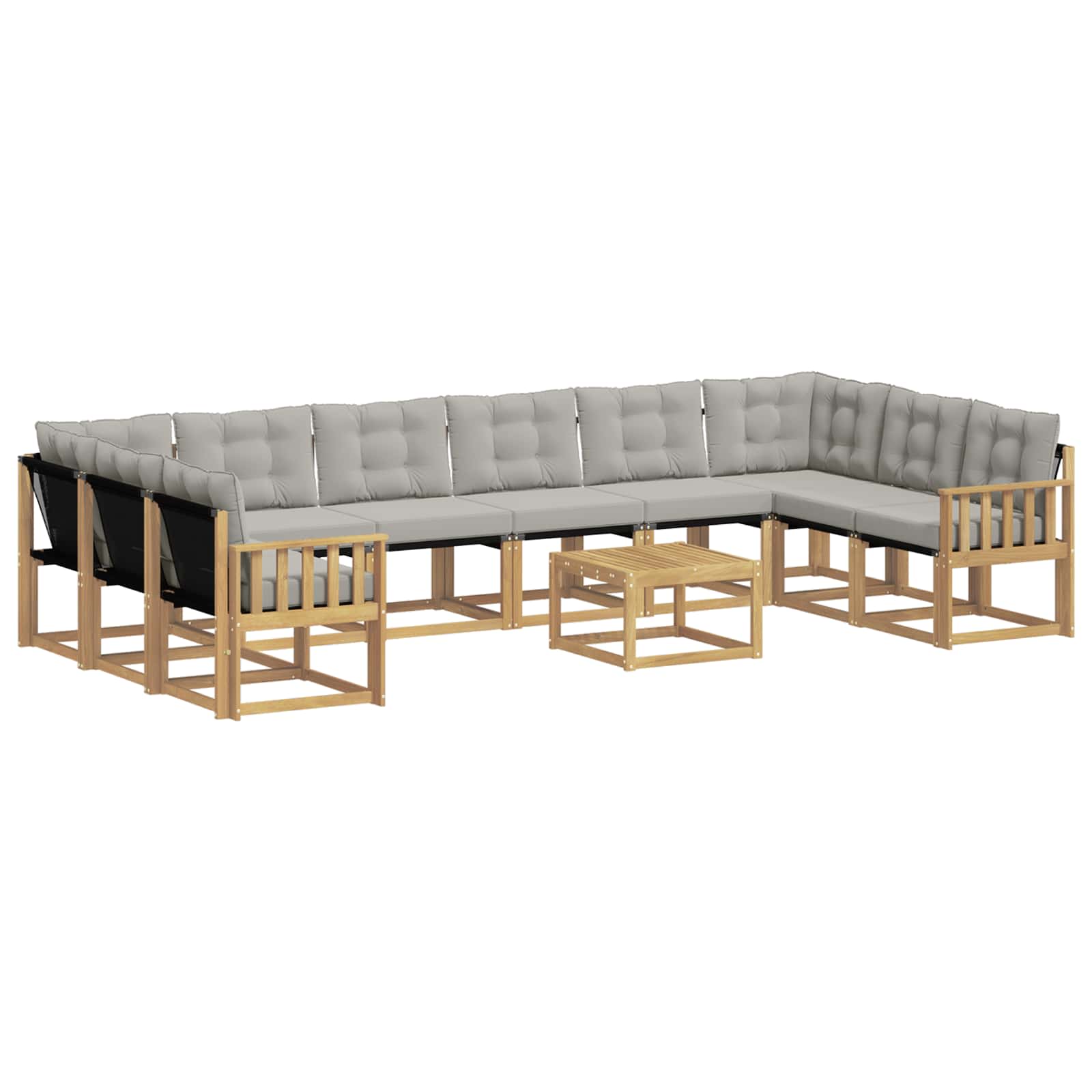 Set vanjskih sofa s jastukom 11 pcs Bijela i svjetlosiva