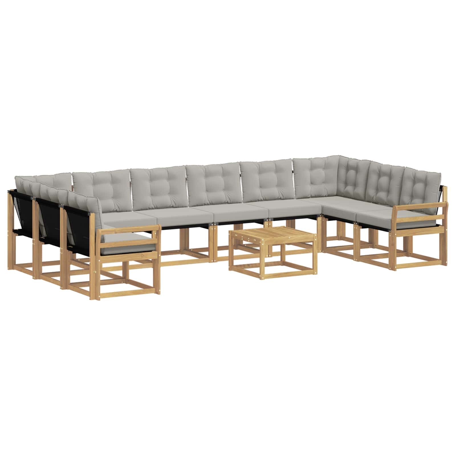 Set vanjskih sofa s jastukom 11 pcs Bijela i svjetlosiva