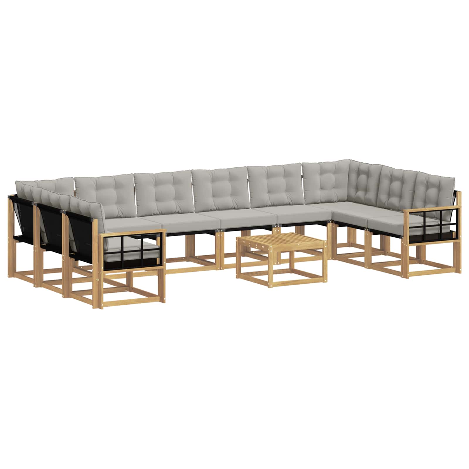 Set vanjskih sofa s jastukom 11 pcs Bijela i svjetlosiva