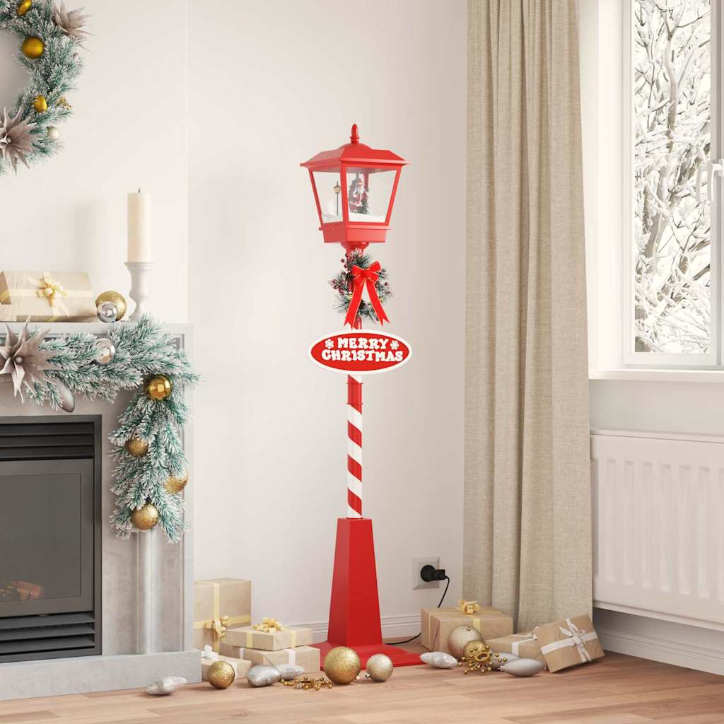 Božićna ulična lampa s lampionom Crvena 40,5x40,5x180cm