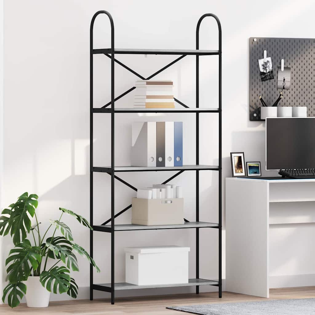 Polica Siva Sonoma 80 x 30 x 183 cm Konstruirano drvo