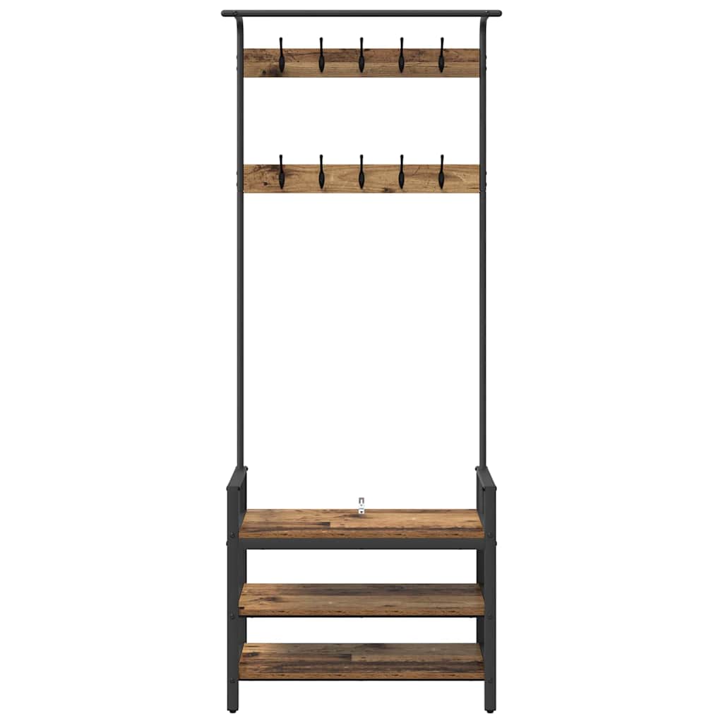 Vješalica za kapute s policom Staro drvo 75 x 34 x 184 cm