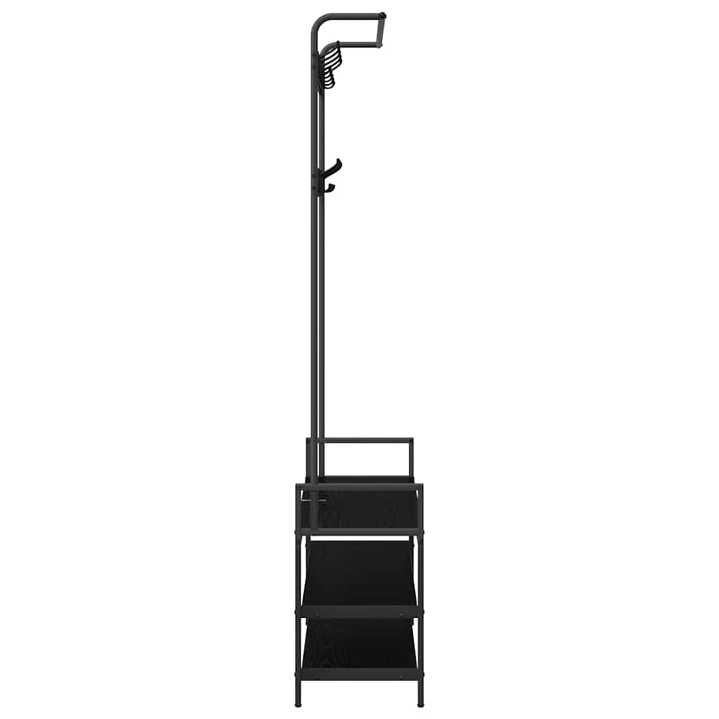 Vješalica za kapute s policom Crni hrast 95 x 34 x 184 cm