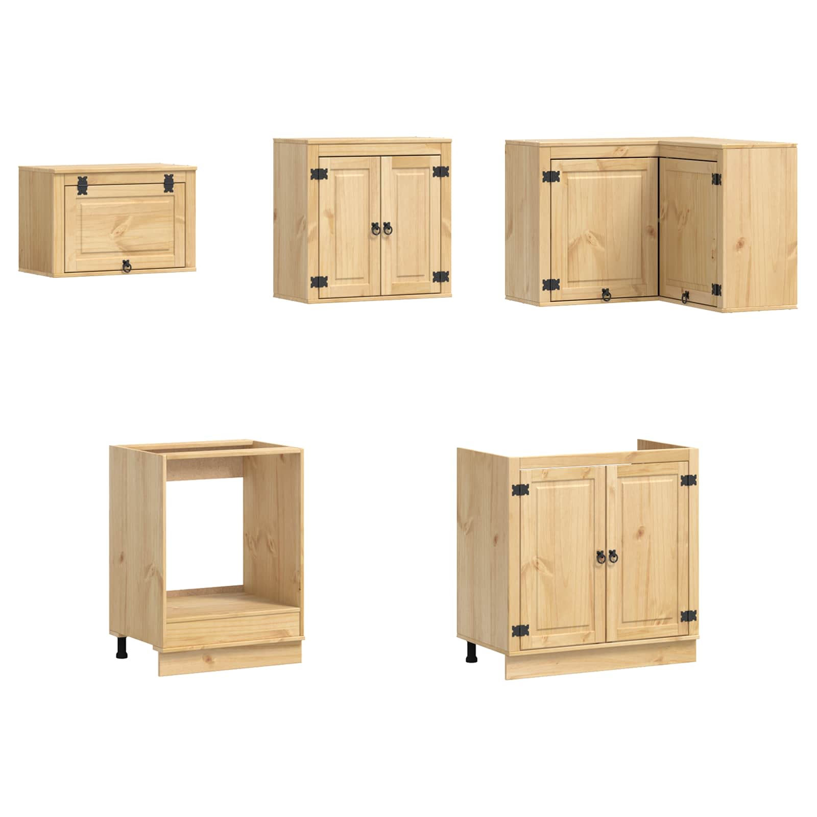 Cabinet s ladicama SKI 10 pcs Medeno Smeđa Čvrsto borovo drvo