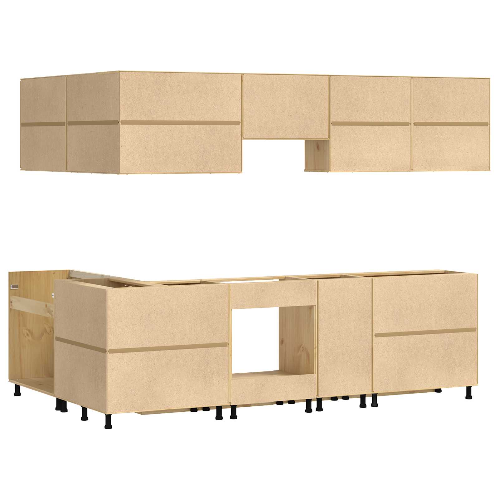 Cabinet s ladicama SKI 10 pcs Medeno Smeđa Čvrsto borovo drvo
