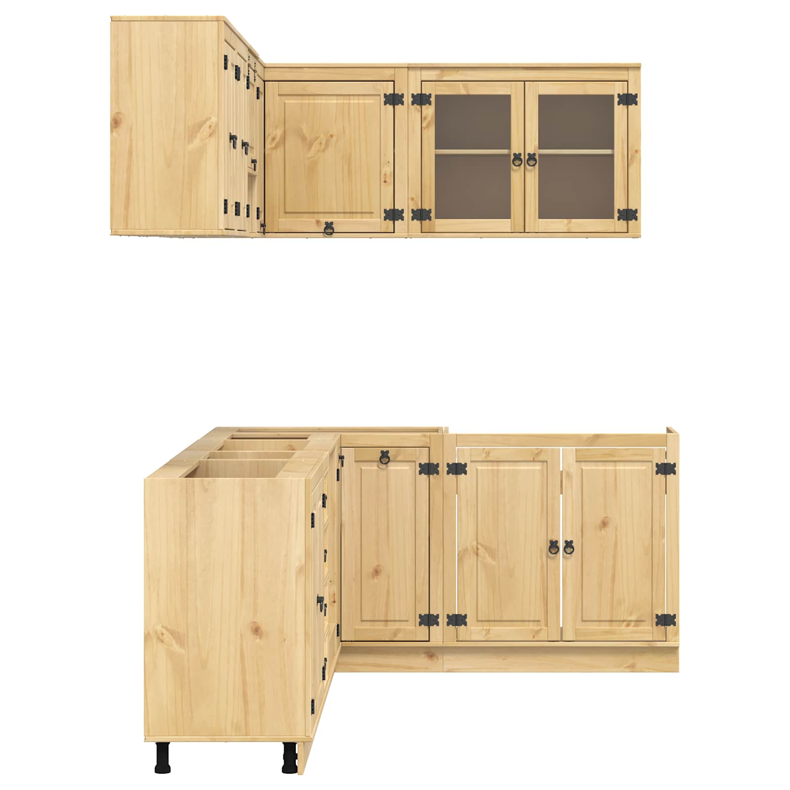 Cabinet s ladicama SKI 10 pcs Medeno Smeđa Čvrsto borovo drvo