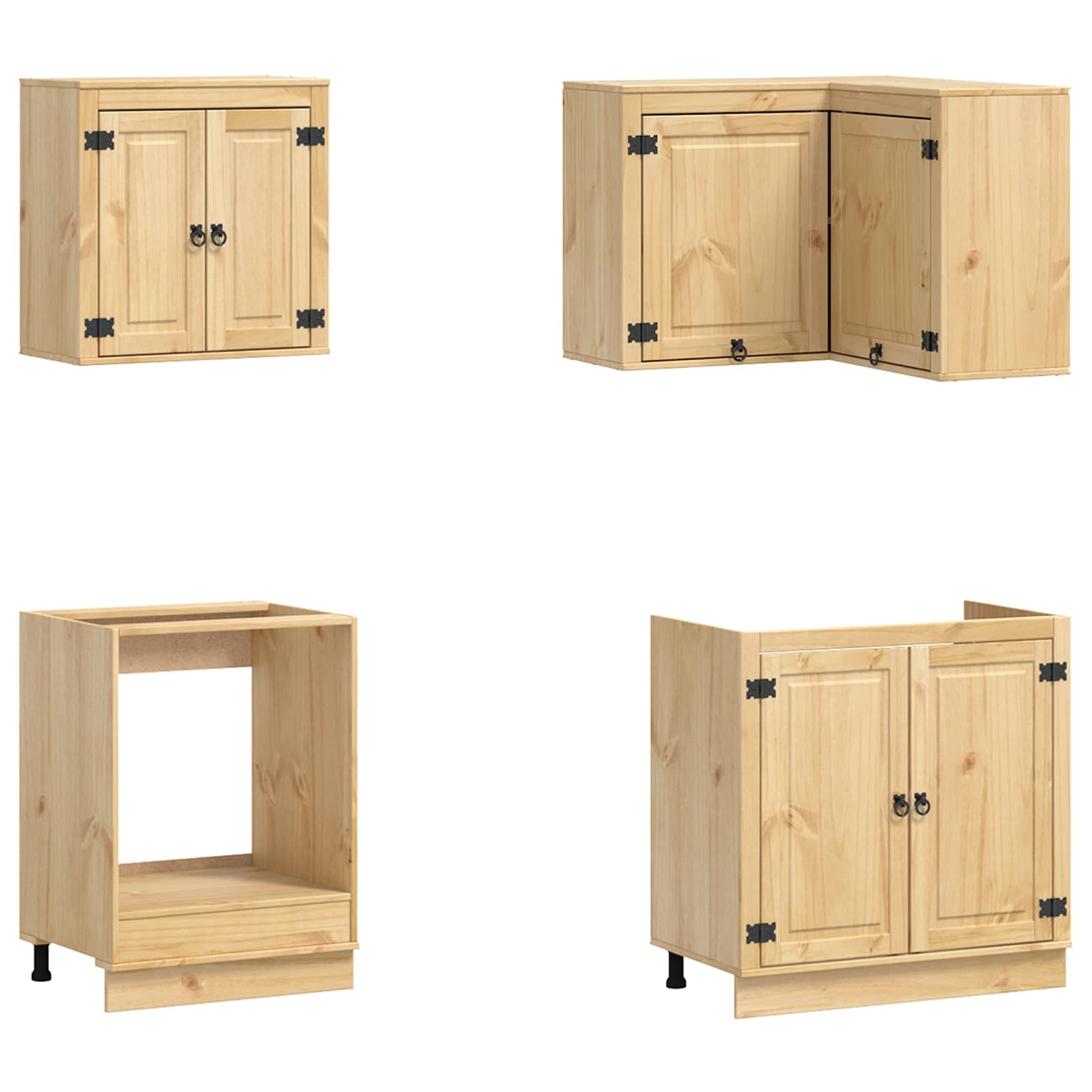Cabinet s policom SKI 8 pcs Medeno Smeđa Čvrsto borovo drvo