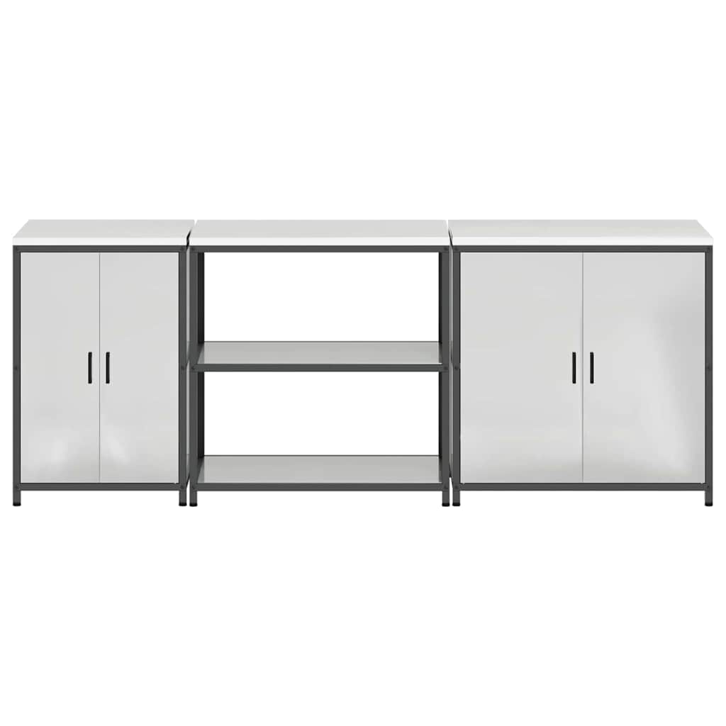 Kuhinjski set za pohranu s policom 3 pcs Srebrno Cinkani čelik