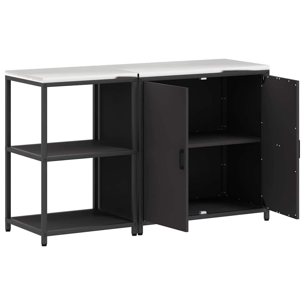 Kuhinjski set za pohranu HATTEM 2 pcs Crna Čelična vrata