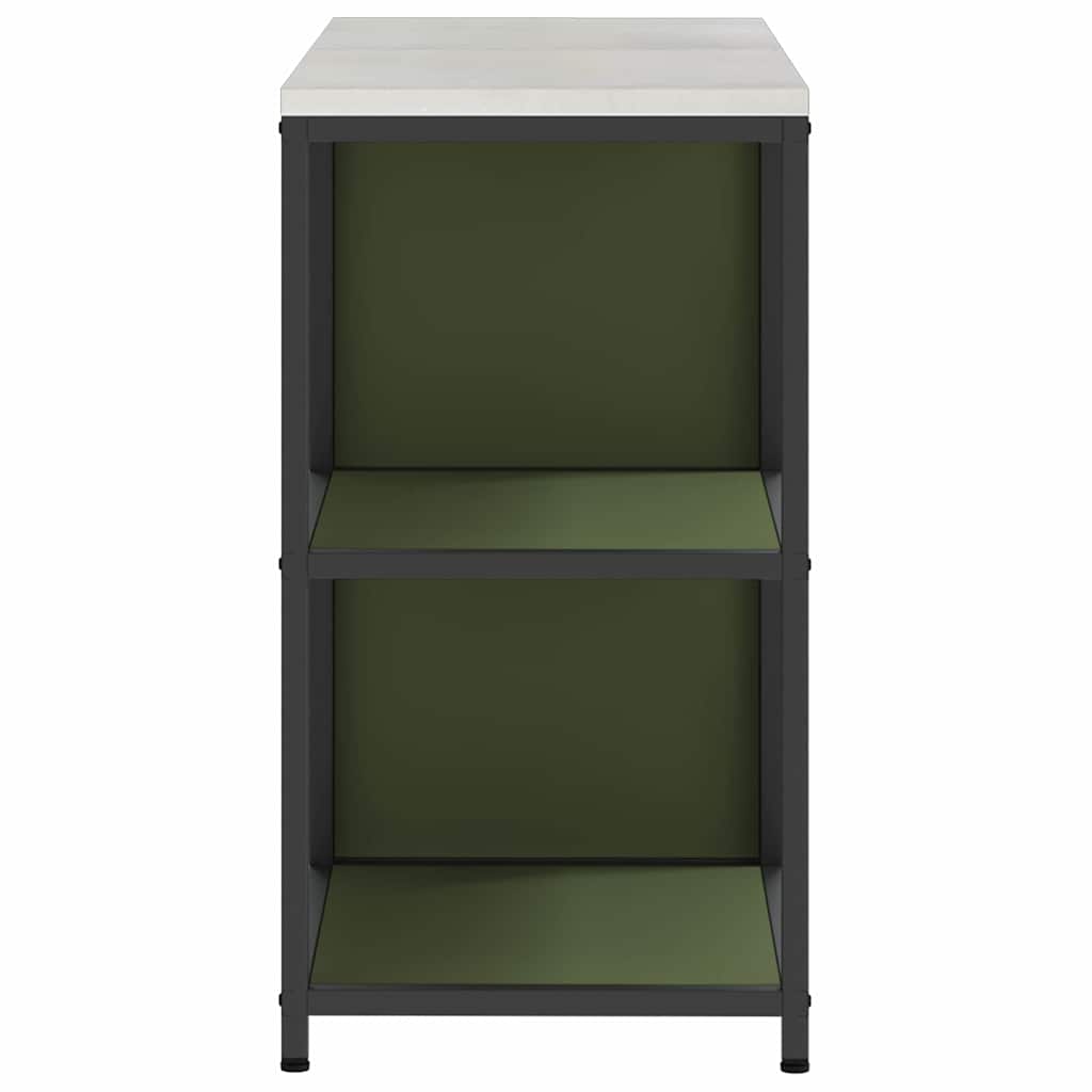 Kuhinjski set za pohranu 2 pcs Maslinasto zelena Čelična vrata
