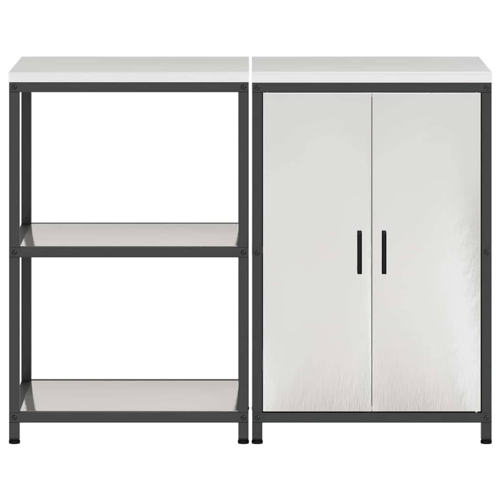 Kuhinjski set za pohranu 2 pcs Srebrno Nehrđajući čelik