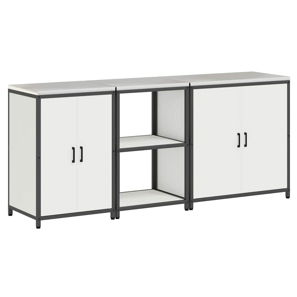Kuhinjski set za pohranu HATTEM 3 pcs Bijela Čelična vrata