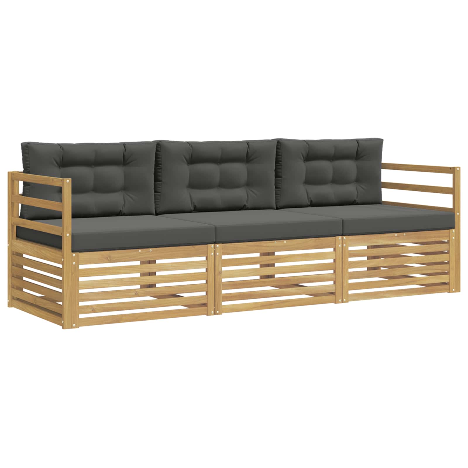 Set vanjskih sofa s jastukom 3 pcs Bijela i antracit Poliester