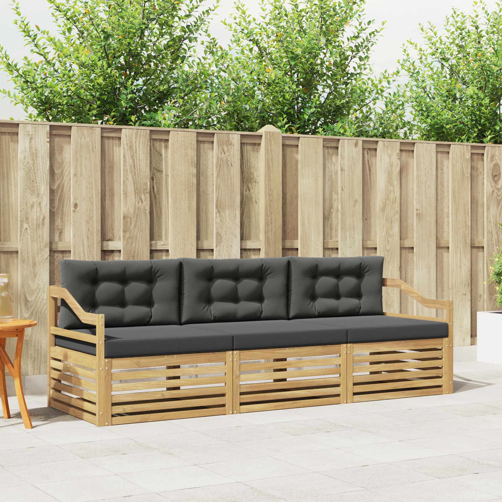 Set vanjskih sofa s jastukom 3 pcs Bijela i antracit Poliester