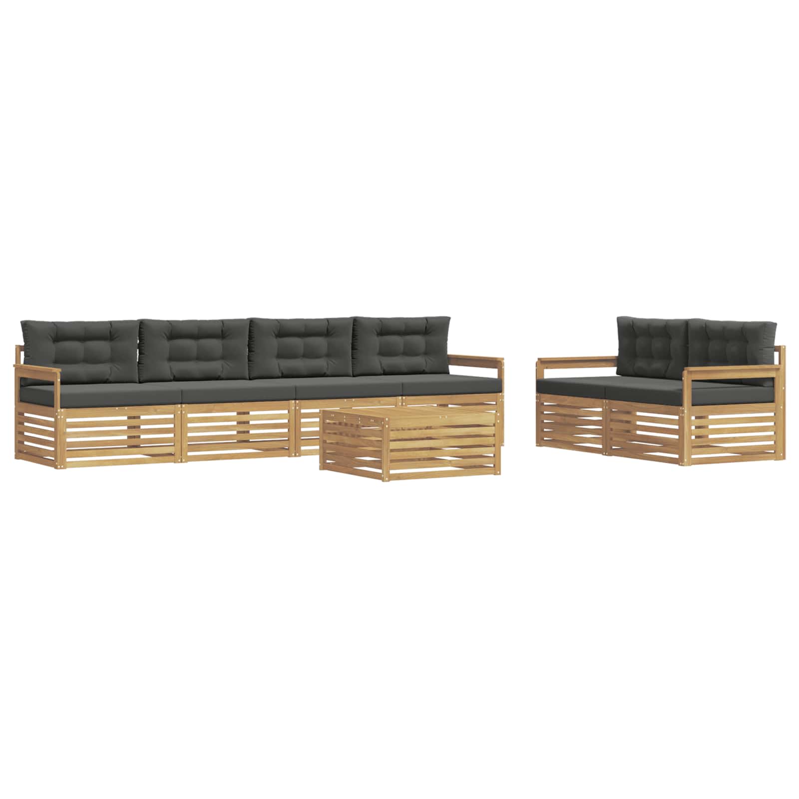 Set vanjskih sofa s jastukom 7 pcs Bijela i antracit Poliester