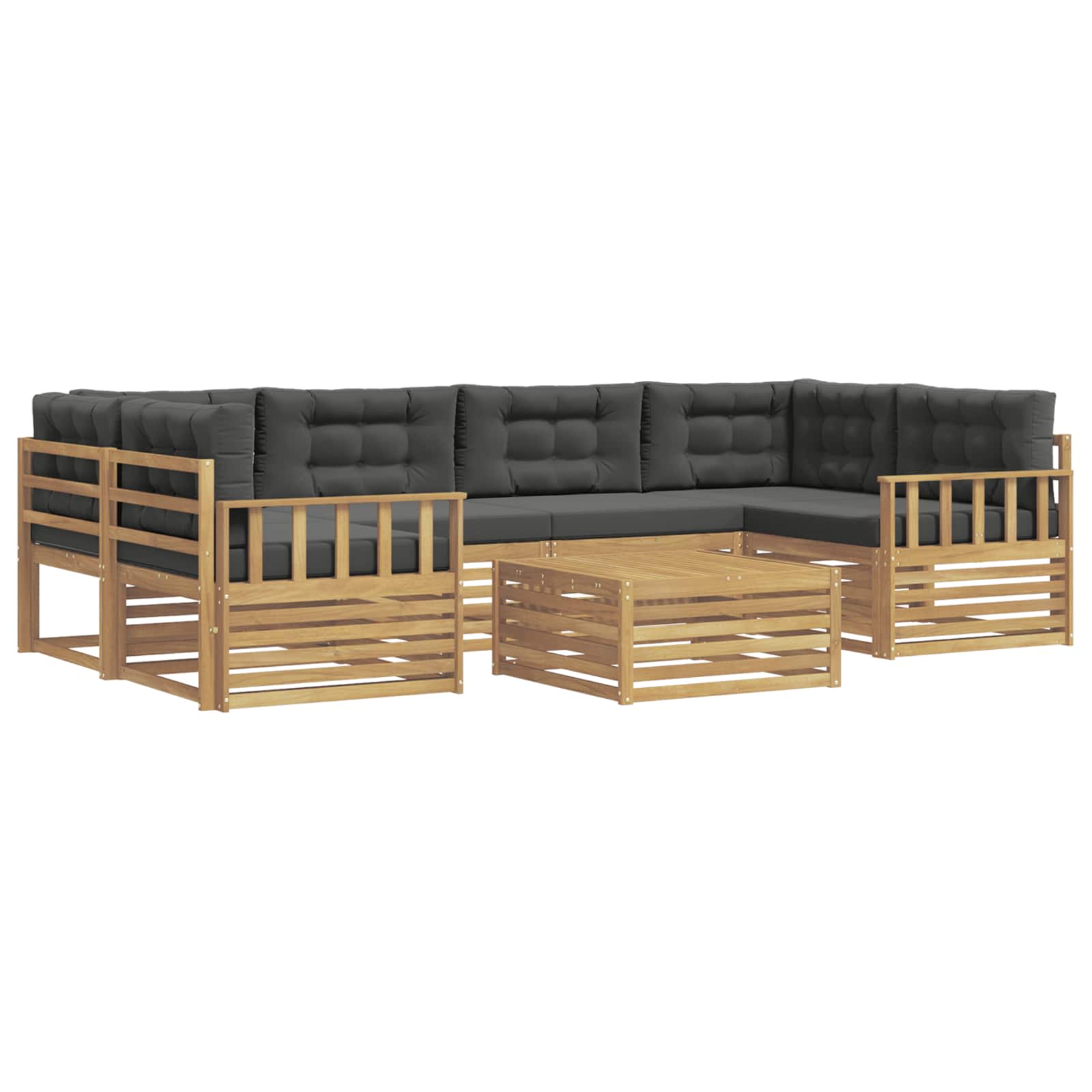 Set vanjskih sofa s jastukom 7 pcs Bijela i antracit Poliester