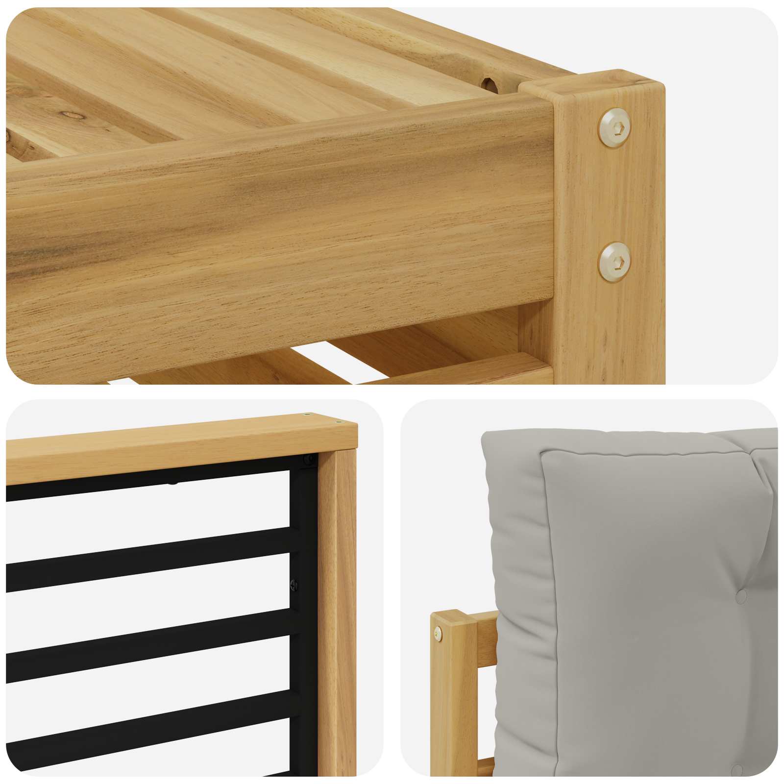 Set vanjskih sofa 7 pcs Bijela i svjetlosiva Poliester