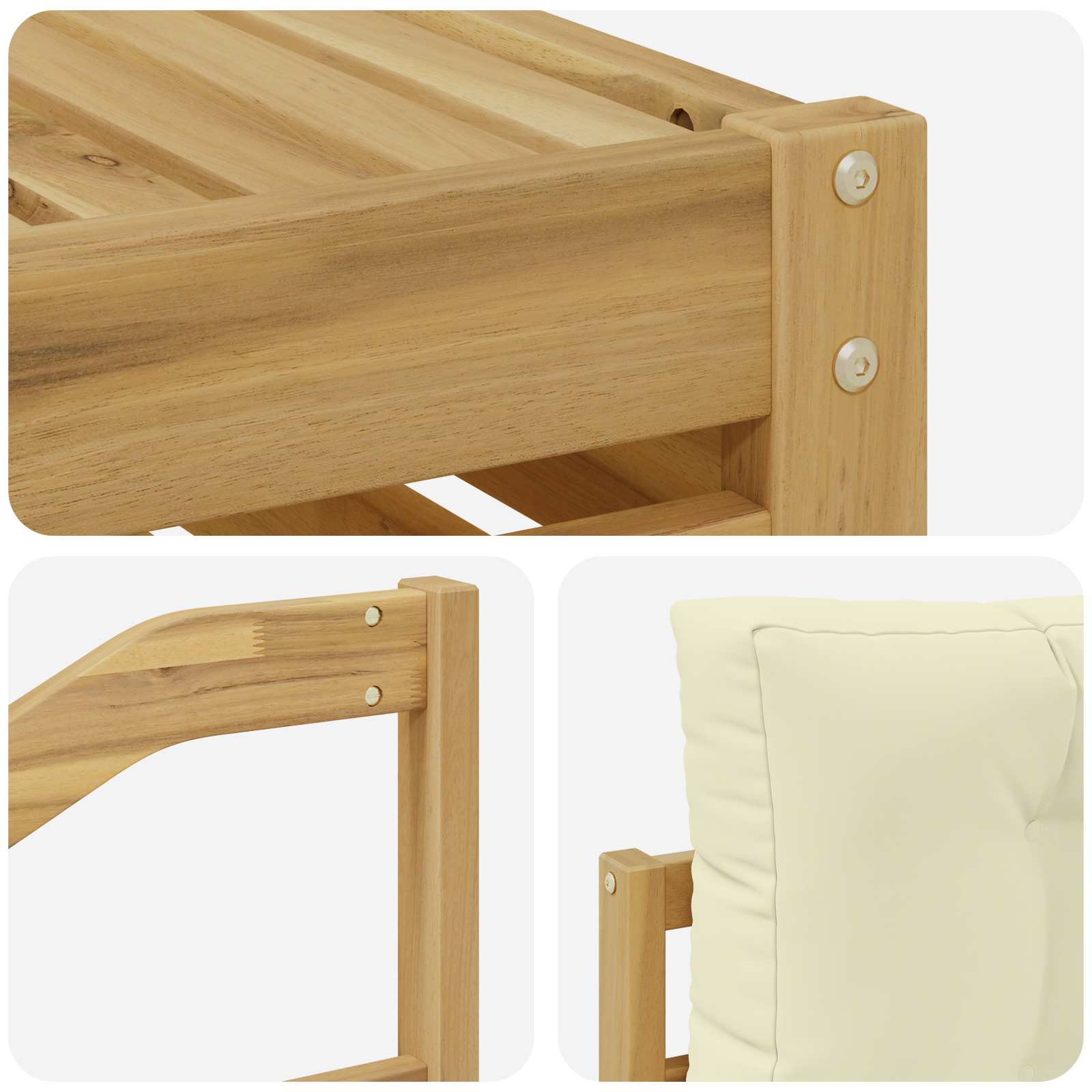 Set vanjskih sofa s jastukom 7 pcs Bijela i krem Poliester