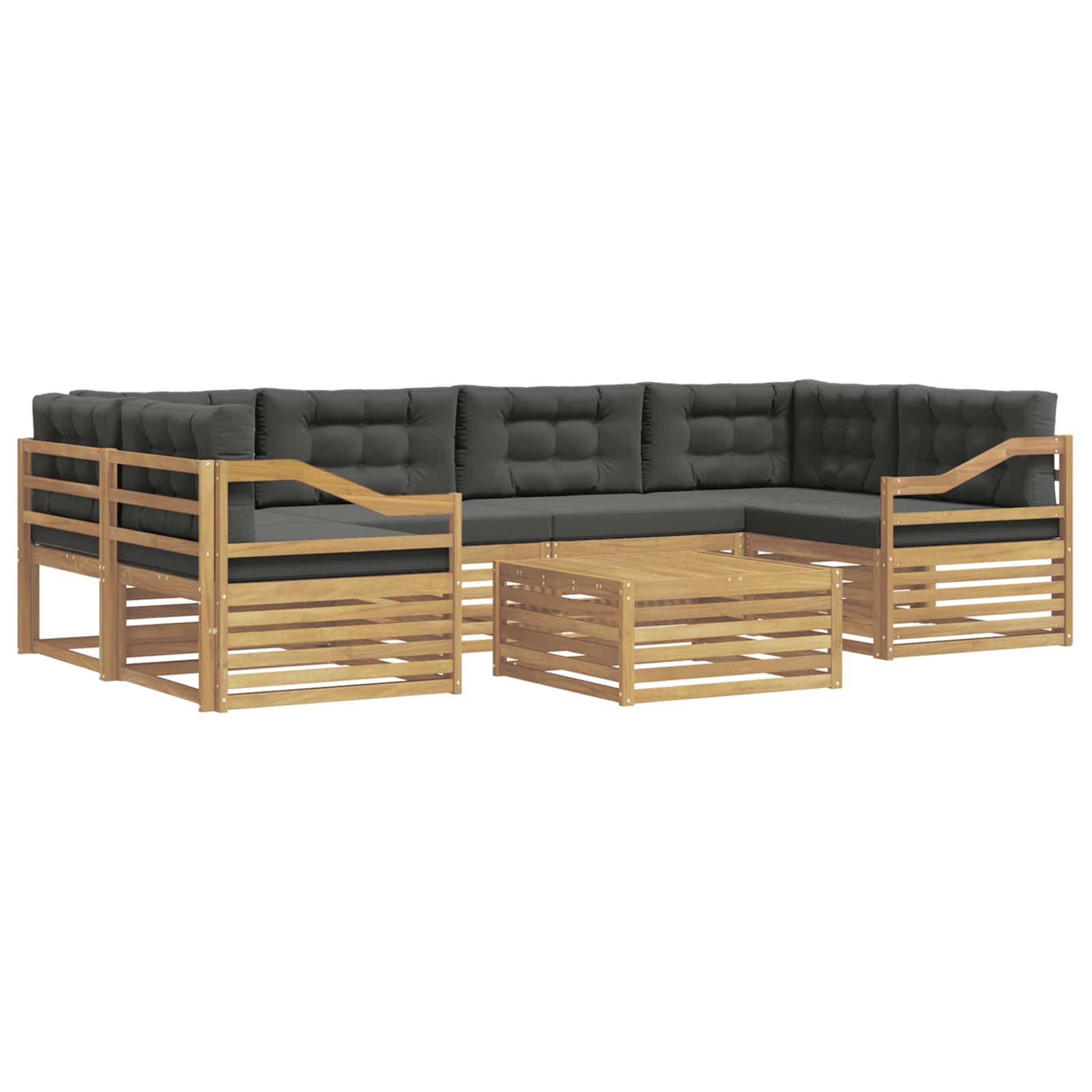 Set vanjskih sofa s jastukom 7 pcs Bijela i antracit Poliester