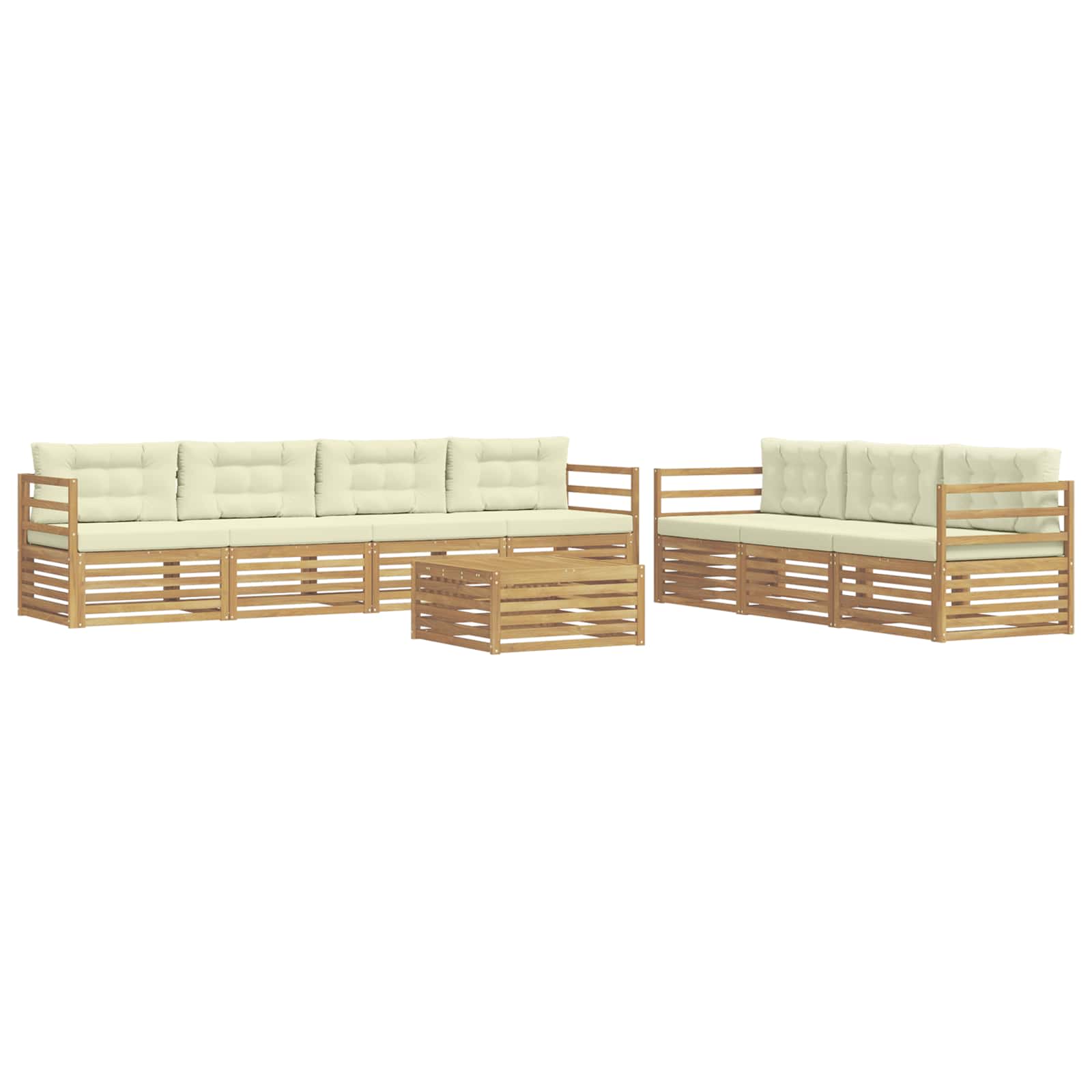 Set vanjskih sofa 8 pcs Bijela i krem 79 x 79 x 37 cm Poliester