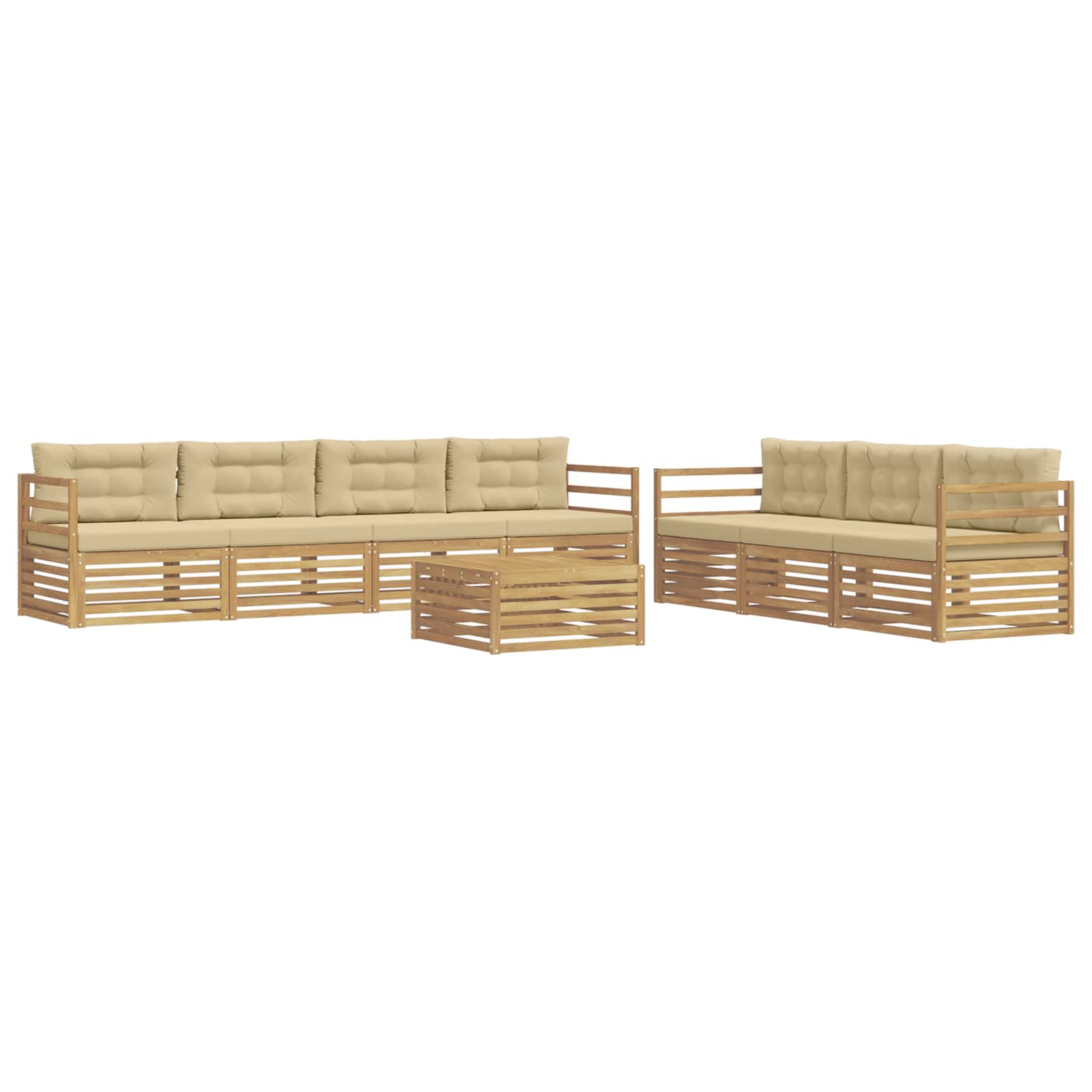 Set vanjskih sofa 8 pcs Bijela i bež 79 x 79 x 37 cm Poliester