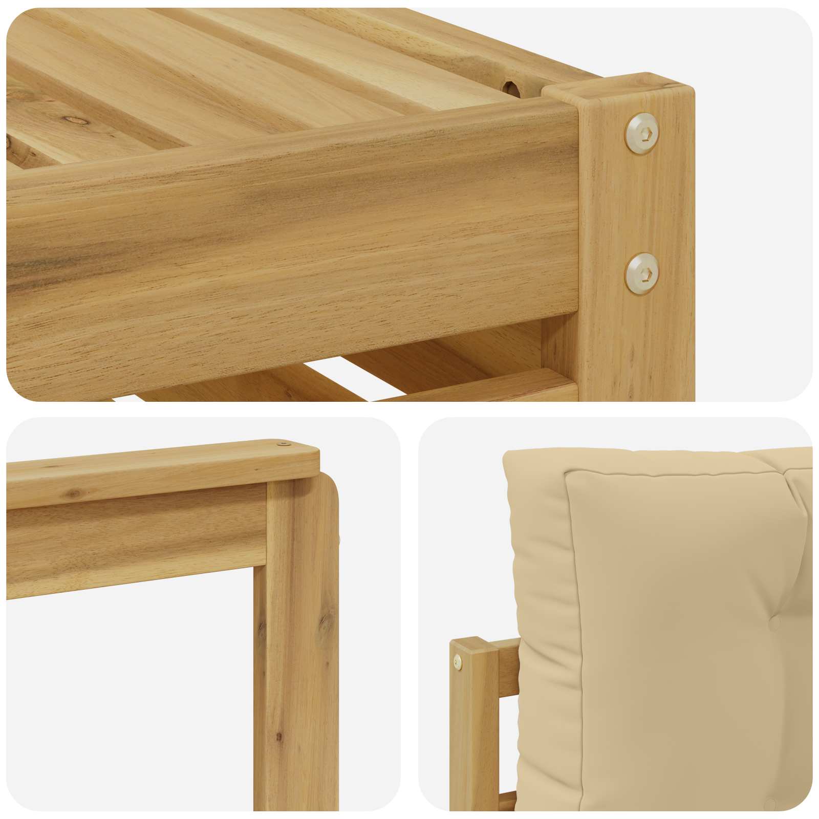 Set vanjskih sofa 8 pcs Bijela i bež 79 x 79 x 37 cm Poliester