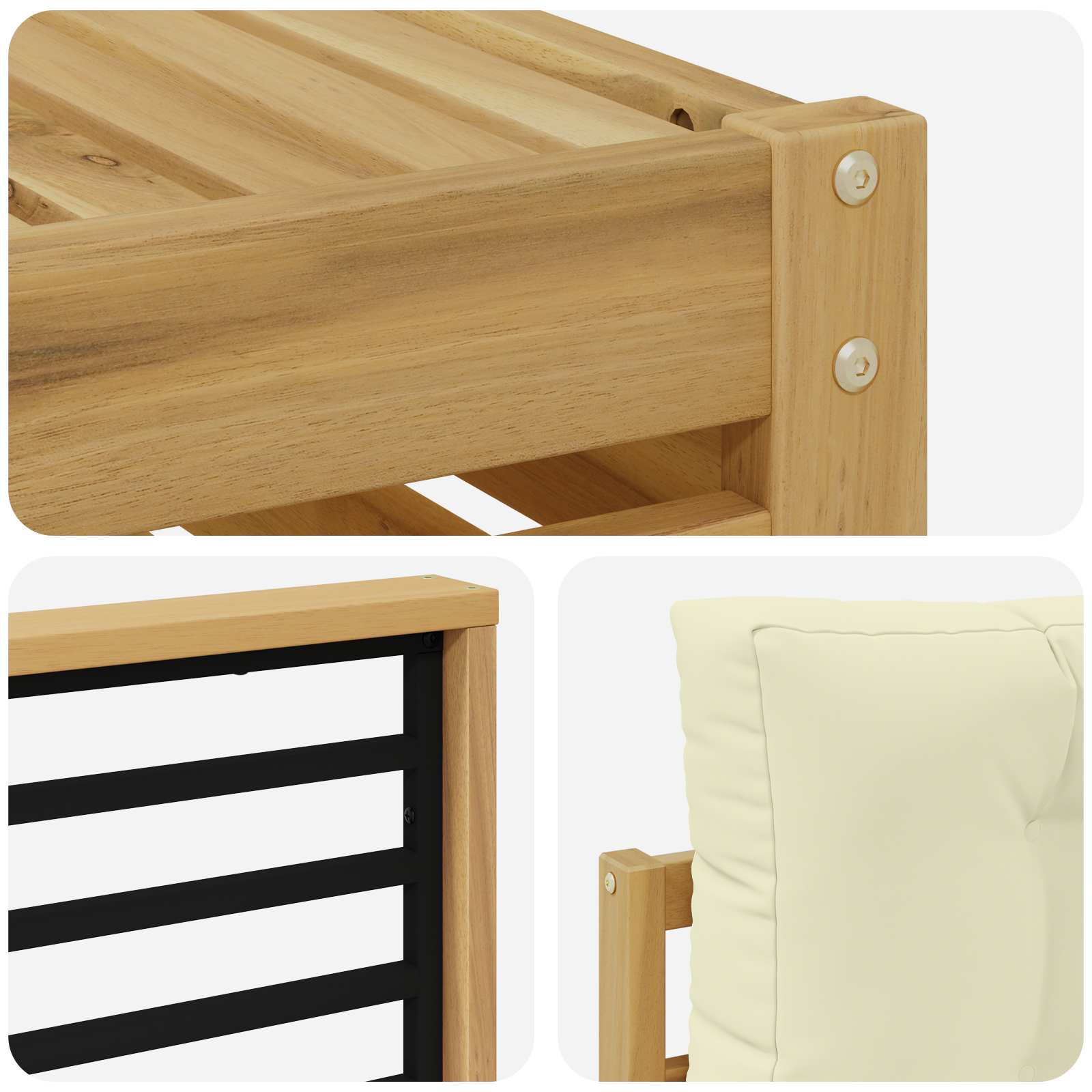 Set vanjskih sofa 8 pcs Bijela i krem 79 x 79 x 37 cm Poliester