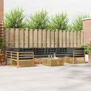 Set vanjskih sofa 8 pcs Bijela i antracit Čvrsto drvo akacije