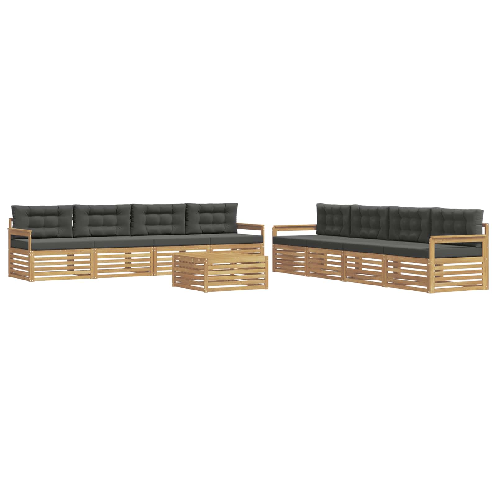 Set vanjskih sofa s jastukom 9 pcs Bijela i antracit Poliester