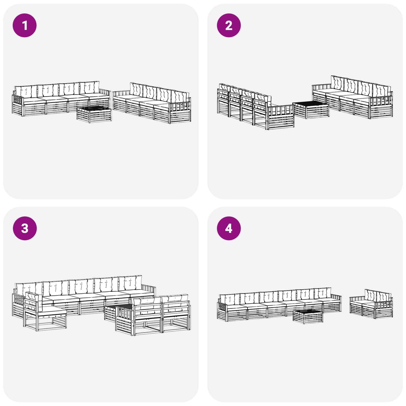 Set vanjskih sofa s jastukom 9 pcs Bijela i antracit Poliester