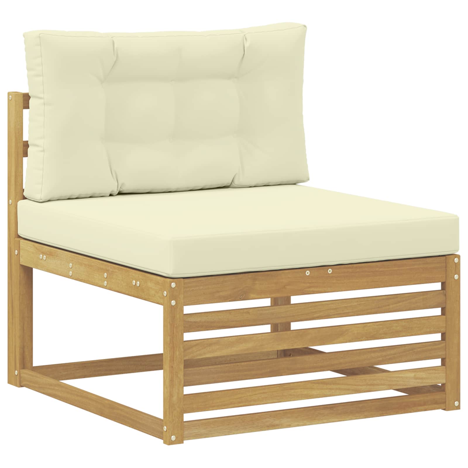 Set vanjskih sofa s jastukom 9 pcs Bijela i krem Poliester