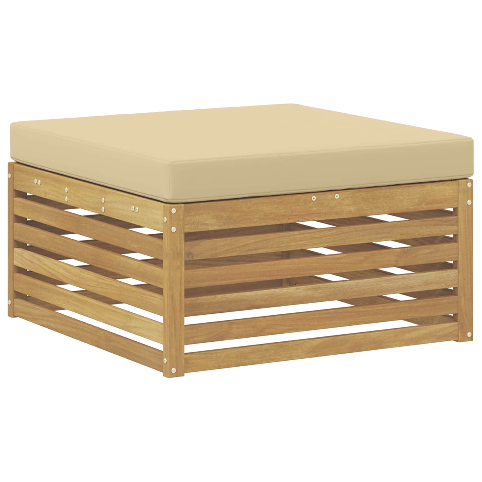 Set vanjskih sofa s jastukom 4 pcs Bijela i bež Poliester