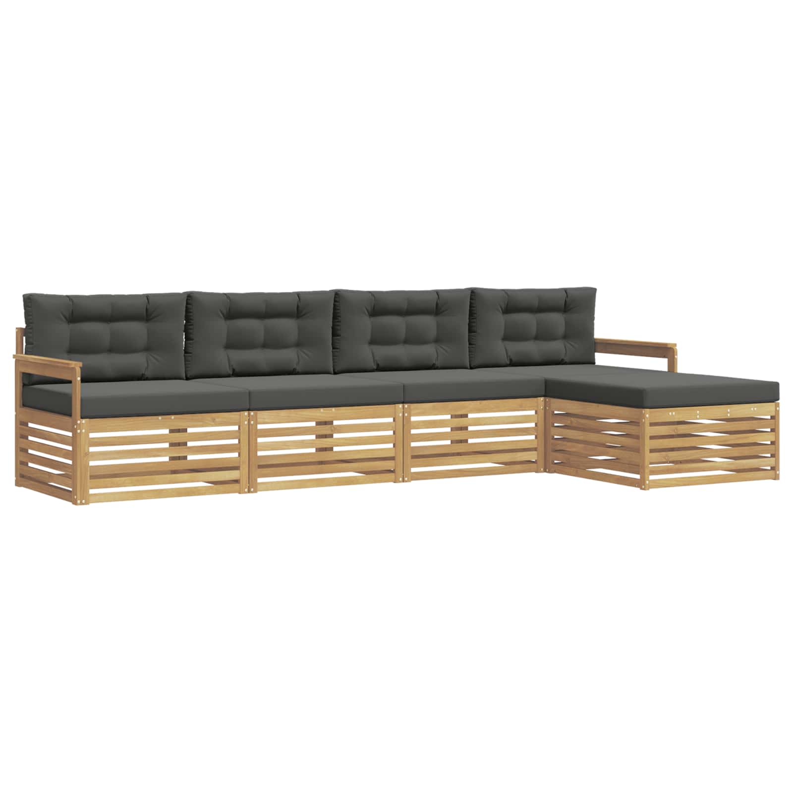 Set vanjskih sofa s jastukom 5 pcs Bijela i antracit Poliester