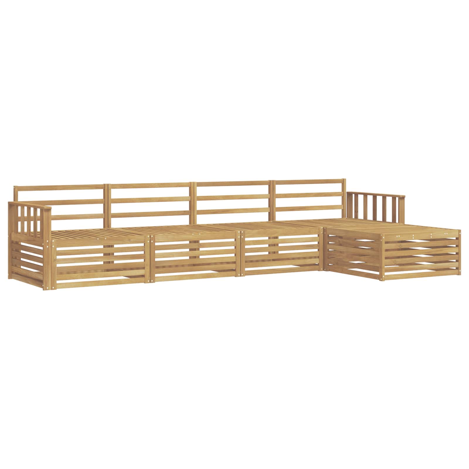 Set vanjskih sofa 5 pcs Bijela Čvrsto drvo akacije
