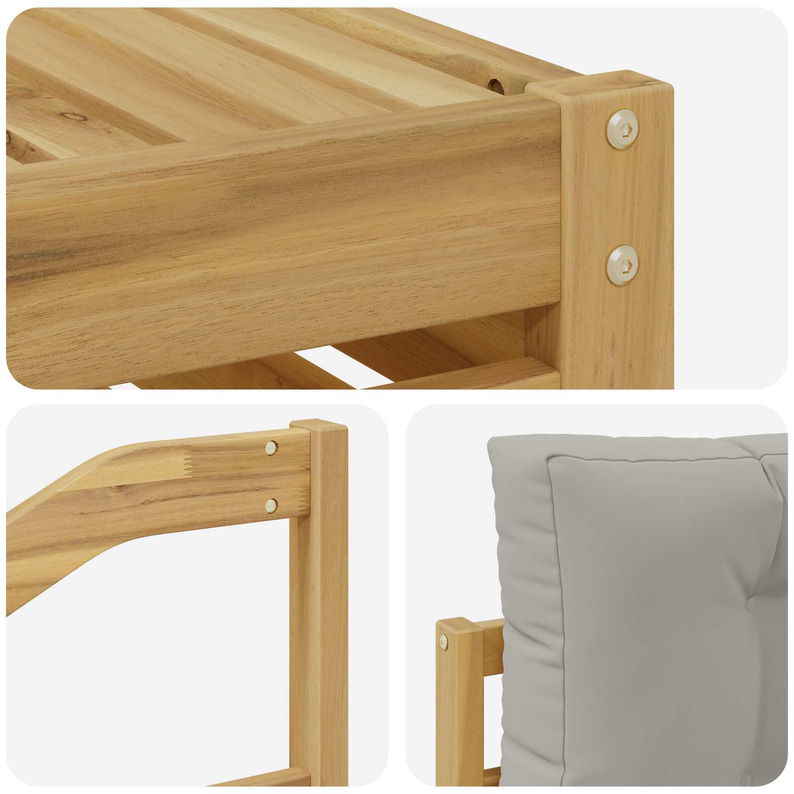 Set vanjskih sofa 5 pcs Bijela i svjetlosiva Poliester