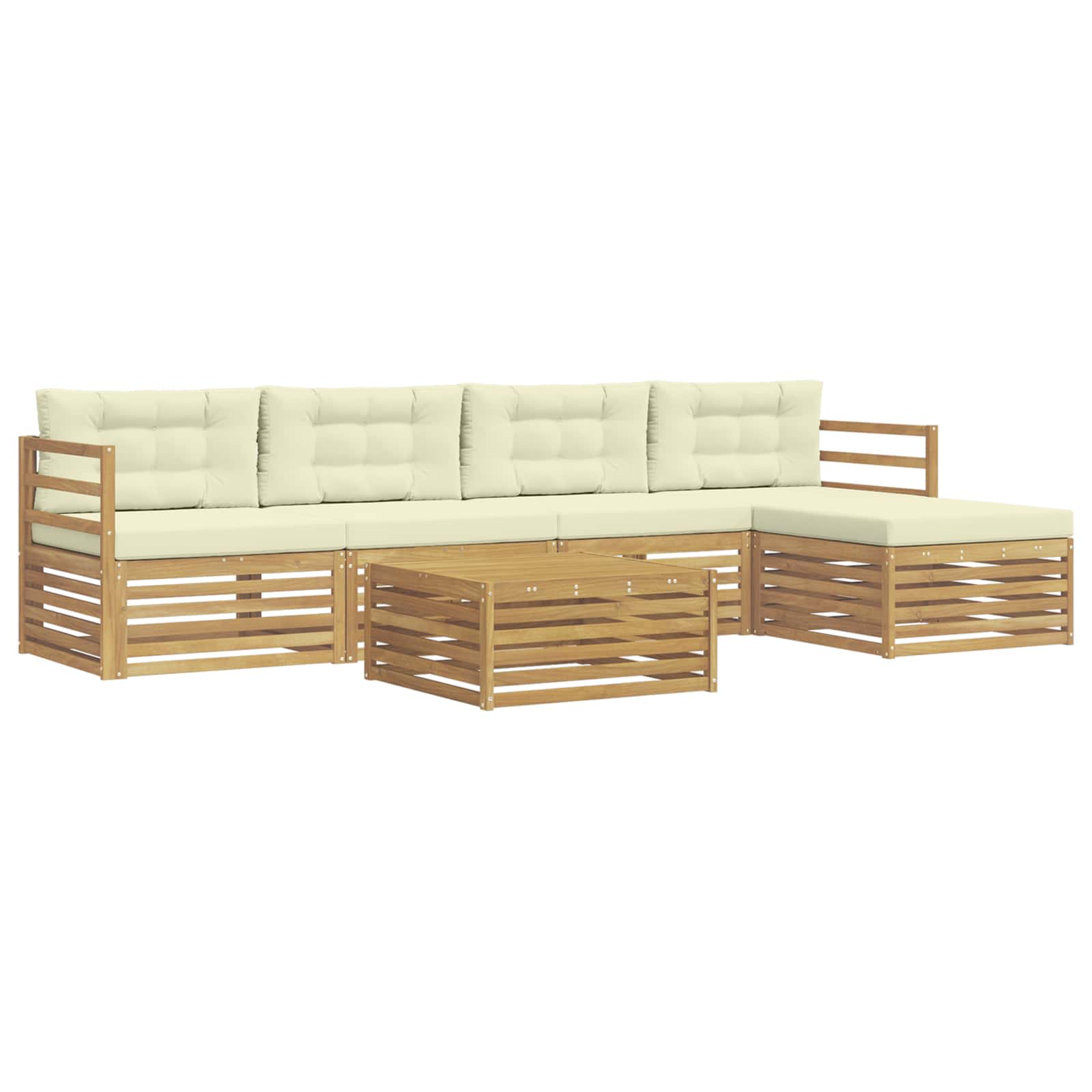 Set vanjskih sofa 6 pcs Bijela i krem 79 x 79 x 37 cm Poliester