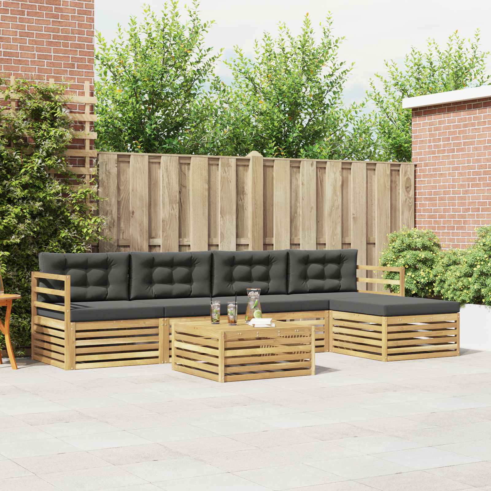 Set vanjskih sofa 6 pcs Bijela i antracit 79 x 79 x 37 cm