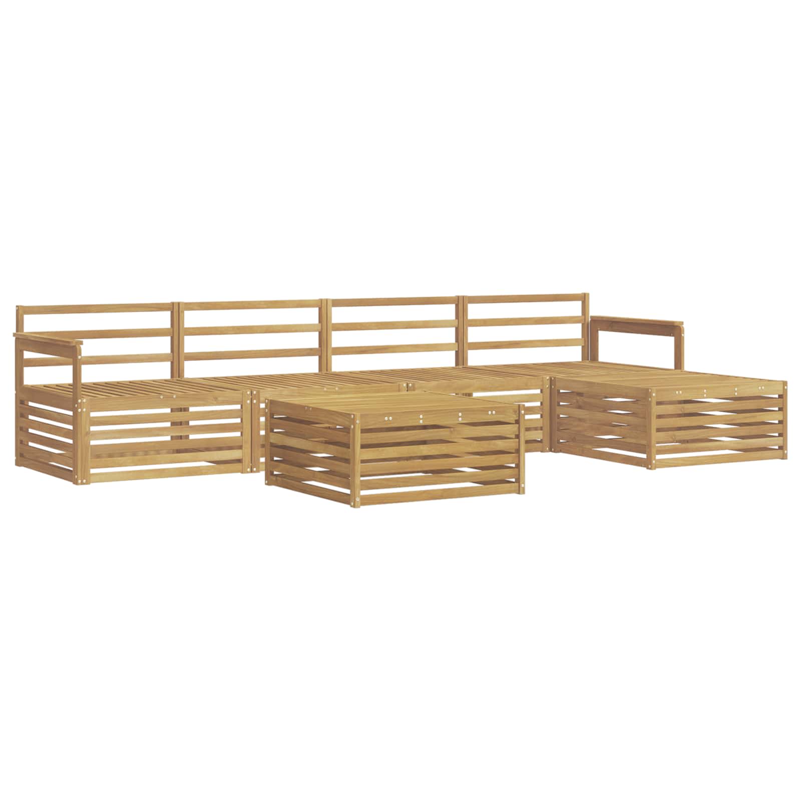 Set vanjskih sofa 7 pcs Bijela Čvrsto drvo akacije