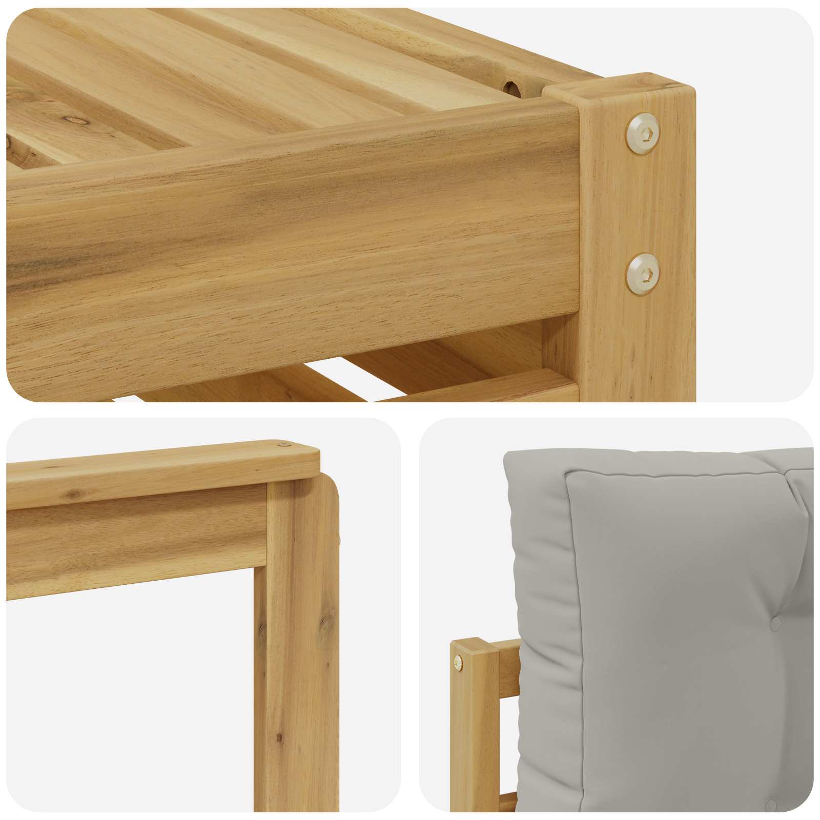 Set vanjskih sofa 7 pcs Bijela i svjetlosiva Poliester