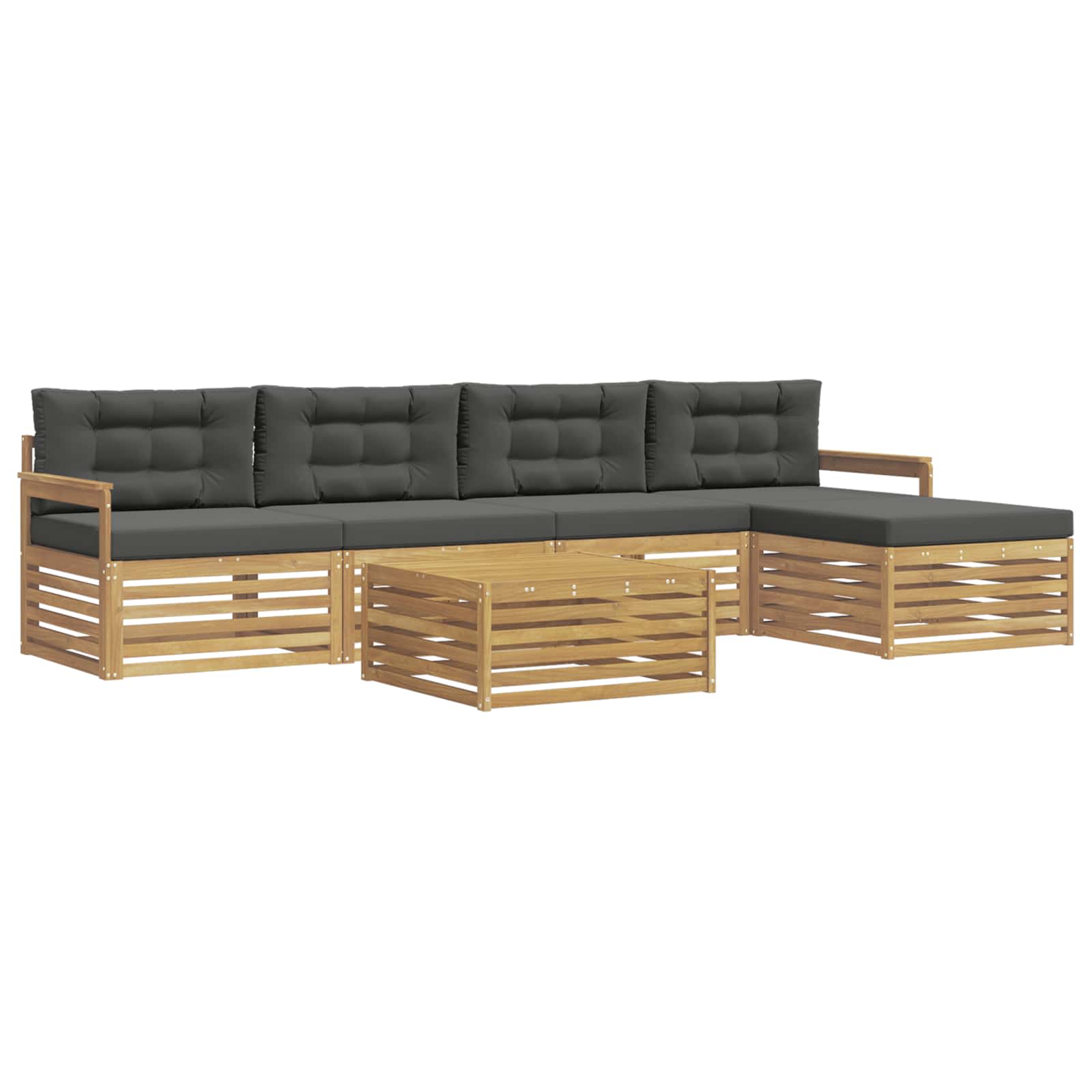 Set vanjskih sofa s jastukom 7 pcs Bijela i antracit Poliester