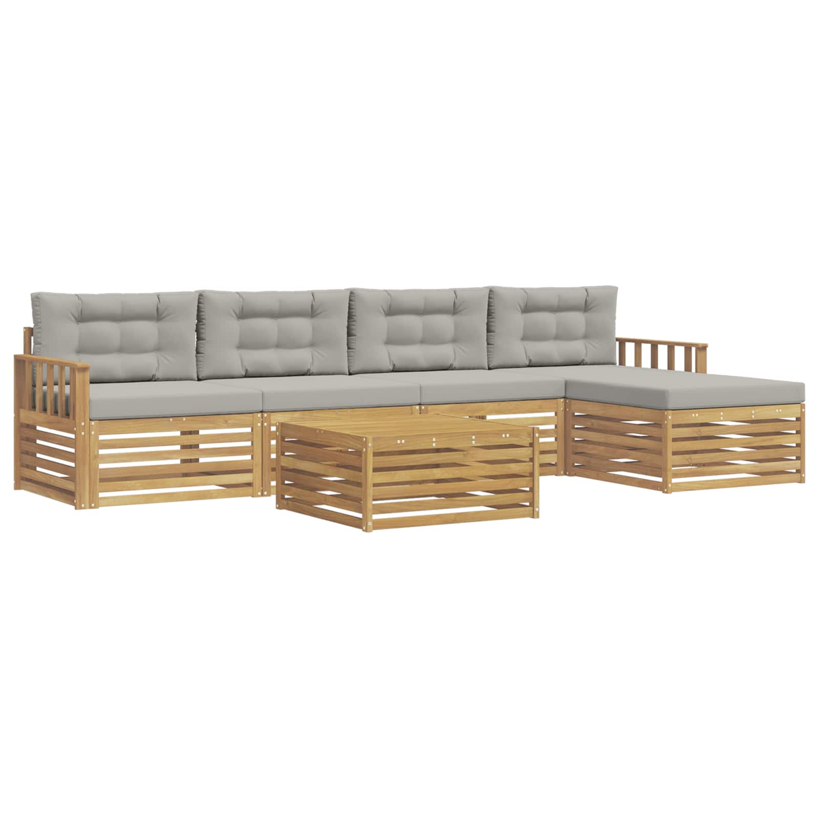 Set vanjskih sofa 7 pcs Bijela i svjetlosiva Poliester