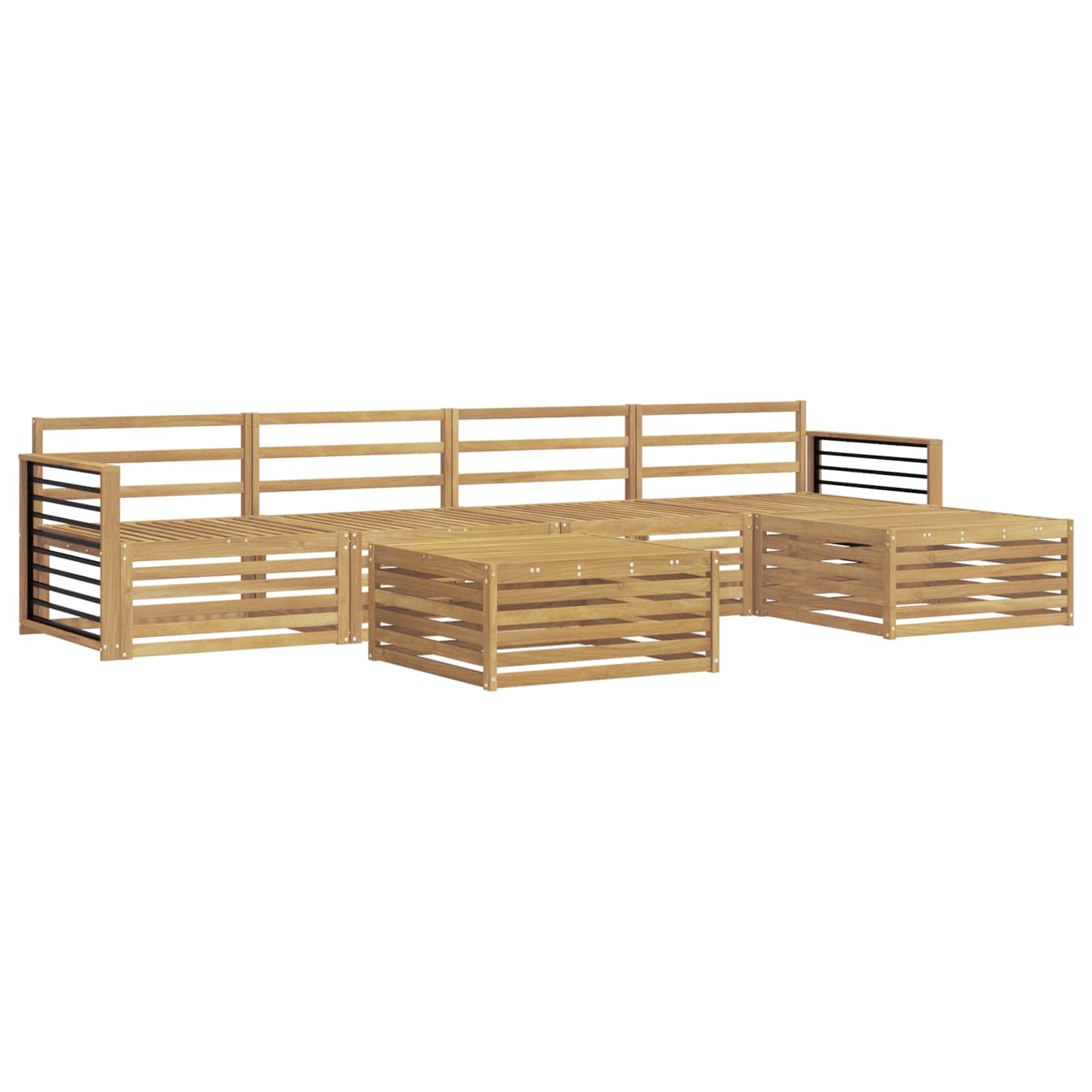 Set vanjskih sofa 7 pcs Bijela Čvrsto drvo akacije