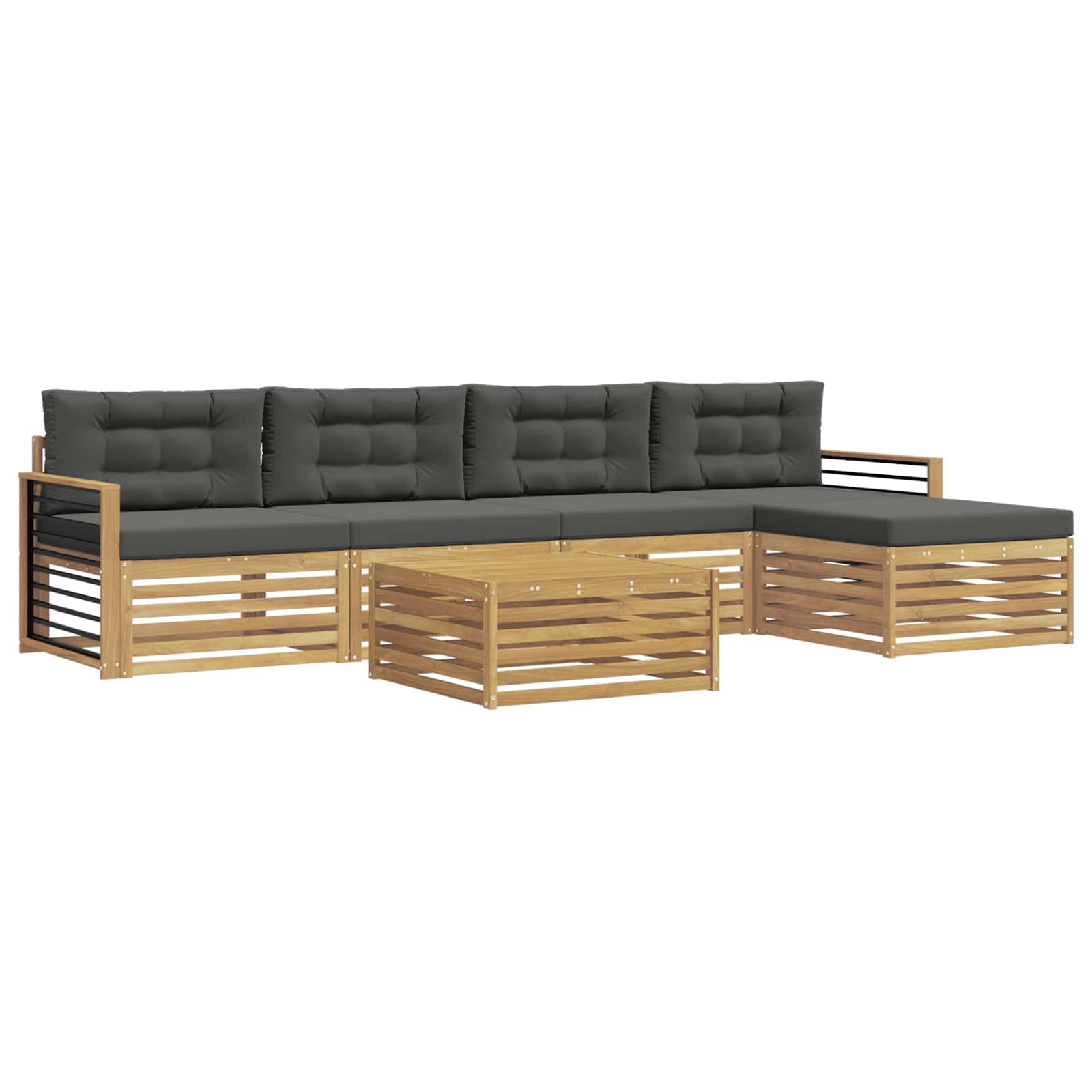 Set vanjskih sofa s jastukom 7 pcs Bijela i antracit Poliester