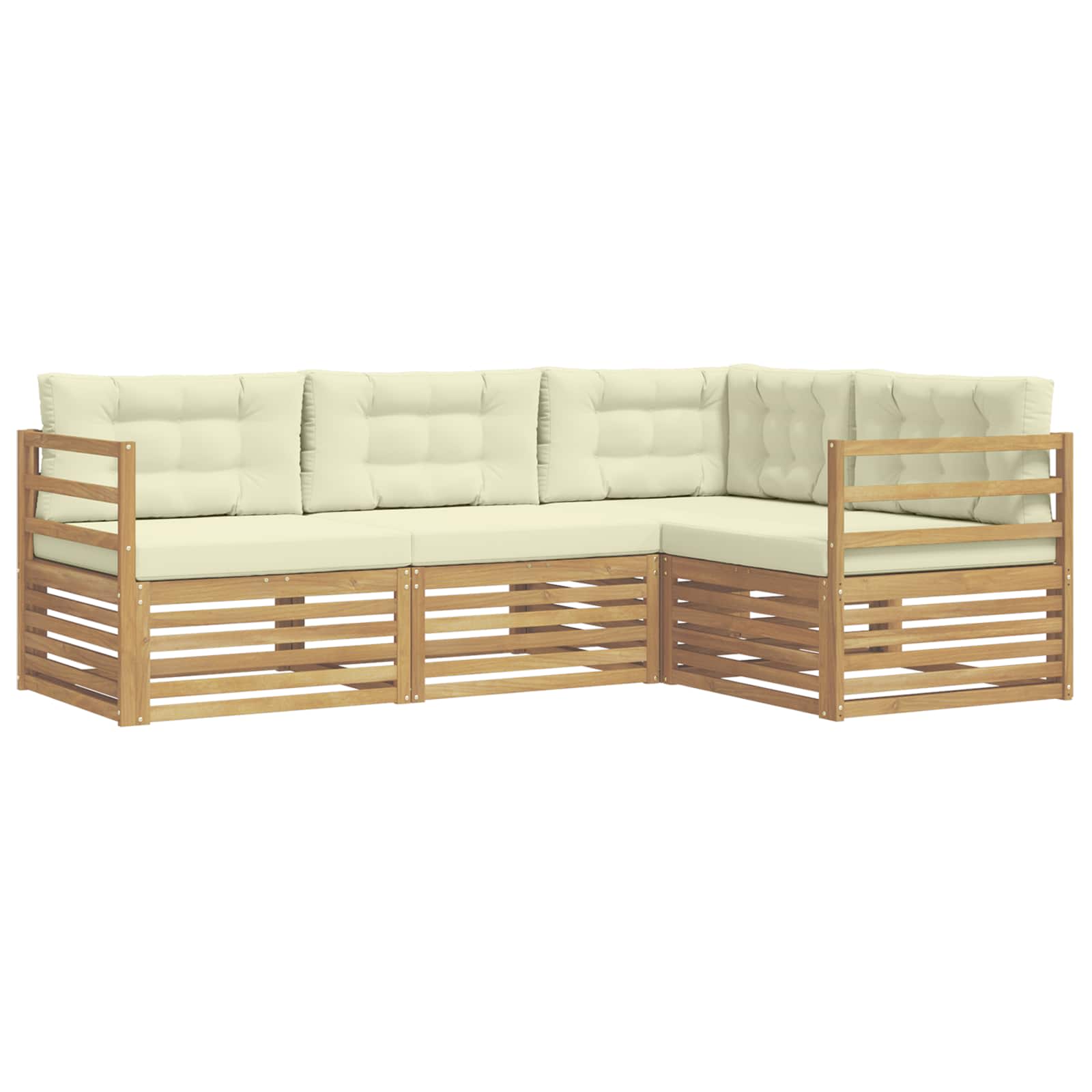 Set vanjskih sofa 4 pcs Bijela i krem 245,5 x 166,5 x 73 cm