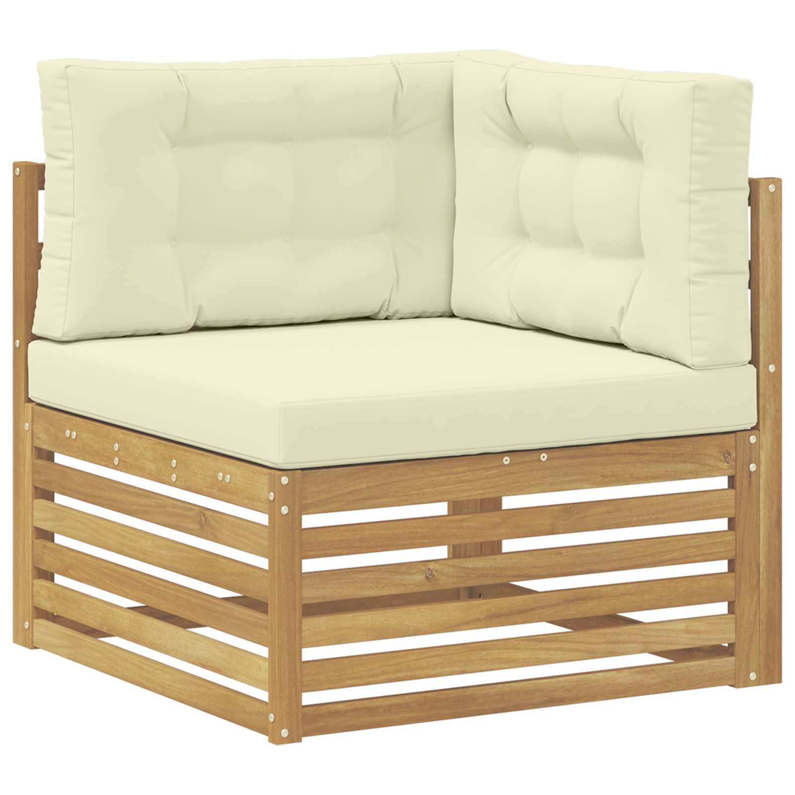 Set vanjskih sofa s jastukom 5 pcs Bijela i krem Poliester