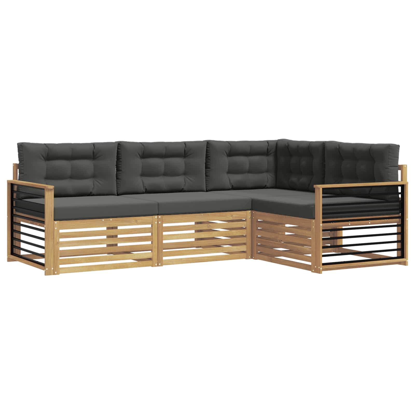 Set vanjskih sofa s jastukom 5 pcs Bijela i antracit Poliester