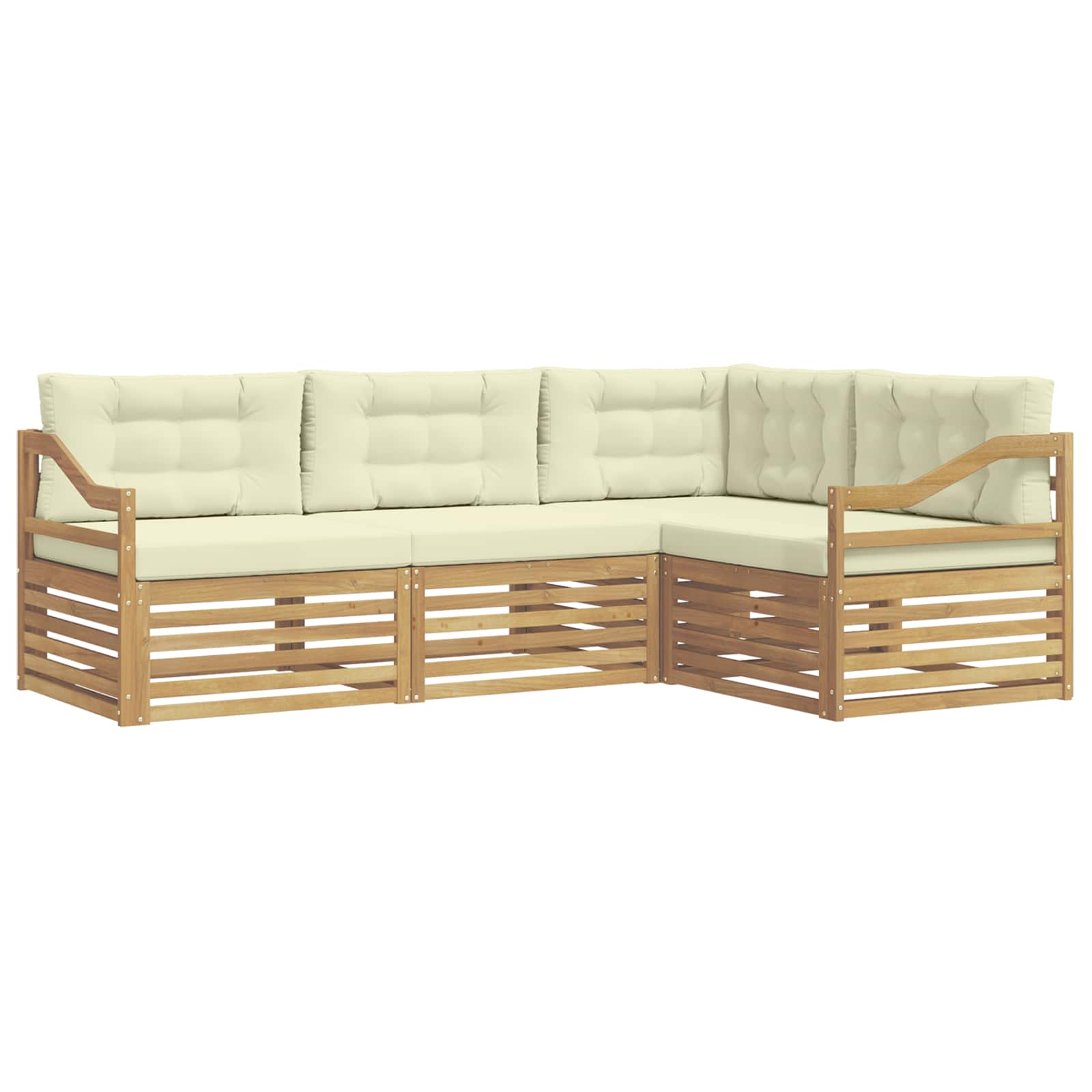 Set vanjskih sofa 4 pcs Bijela i krem 245,5 x 166,5 x 73 cm