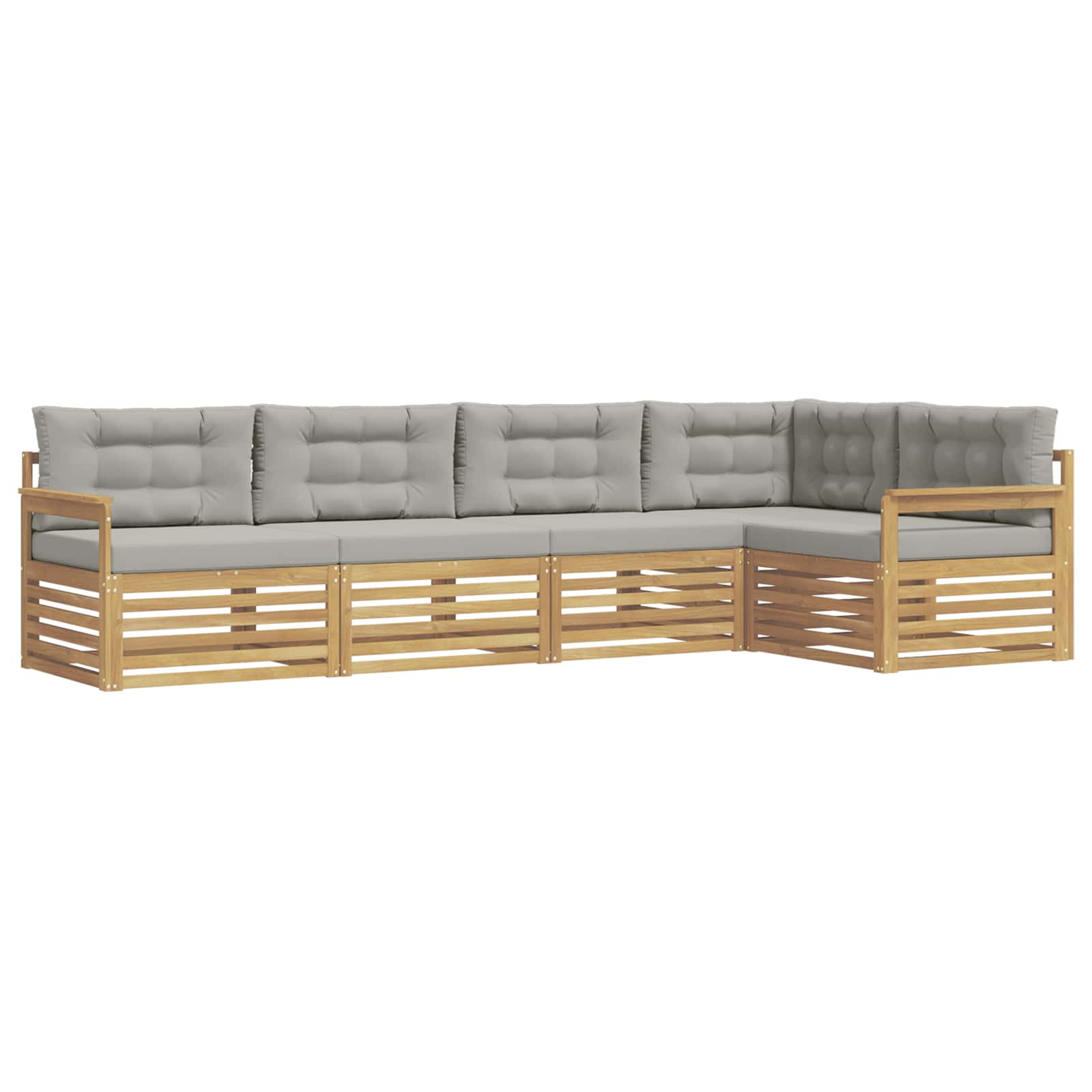 Set vanjskih sofa 6 pcs Bijela i svjetlosiva Poliester
