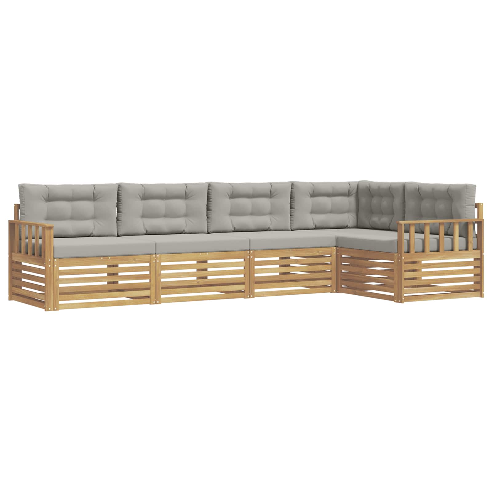 Set vanjskih sofa 6 pcs Bijela i svjetlosiva Poliester